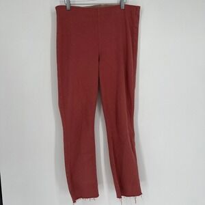 Frank & Eileen Illusion 01 Pant Womens 31 Pull On Jeans Rust Red Raw Hem